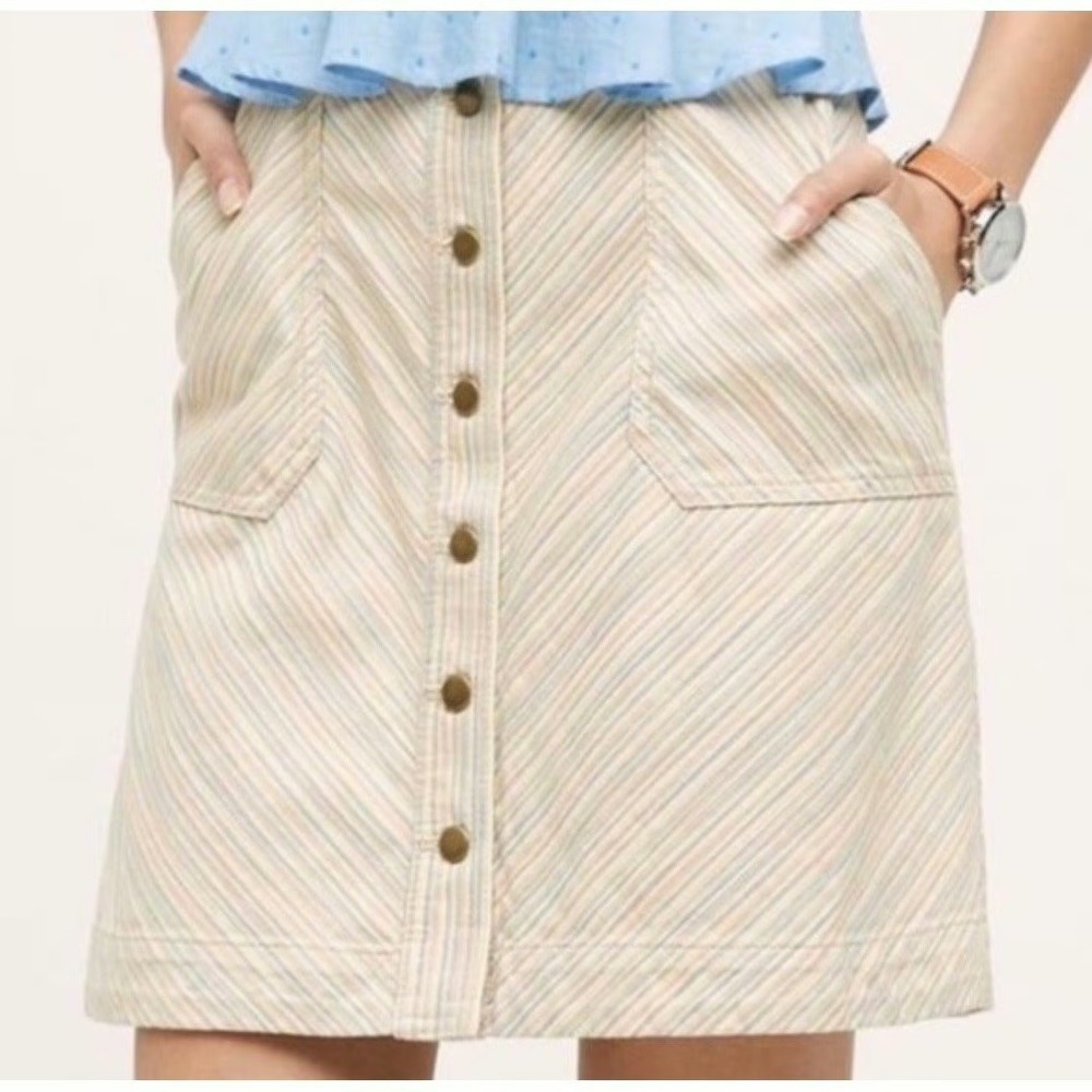 Anthropologie Pilcro and the Letterpress Skirt A-Line Striped Pockets Casual 14